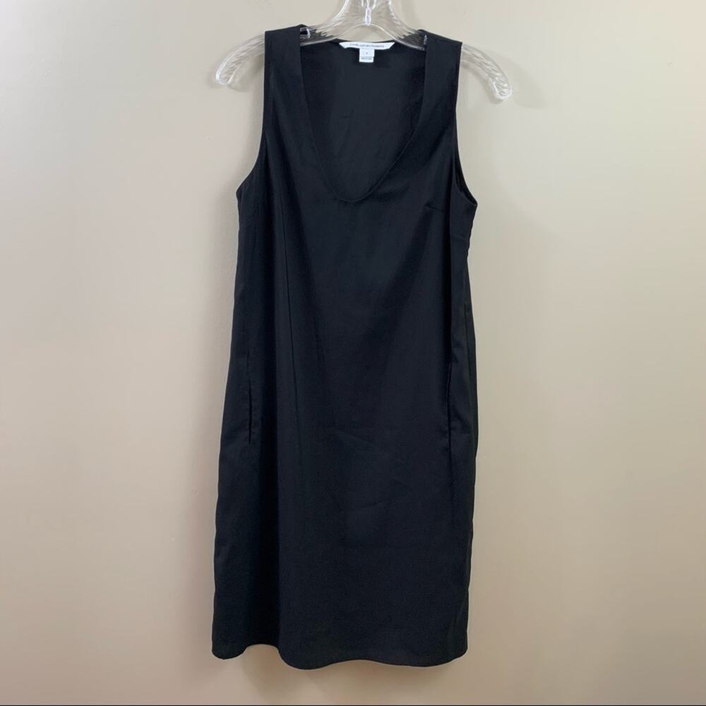 Diane Von Furstenberg Missy Combo Semi-sheer Sleeveless Black Dress